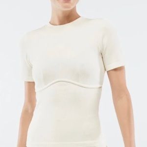 Fabletics taylor short sleeve top, xs, off white color